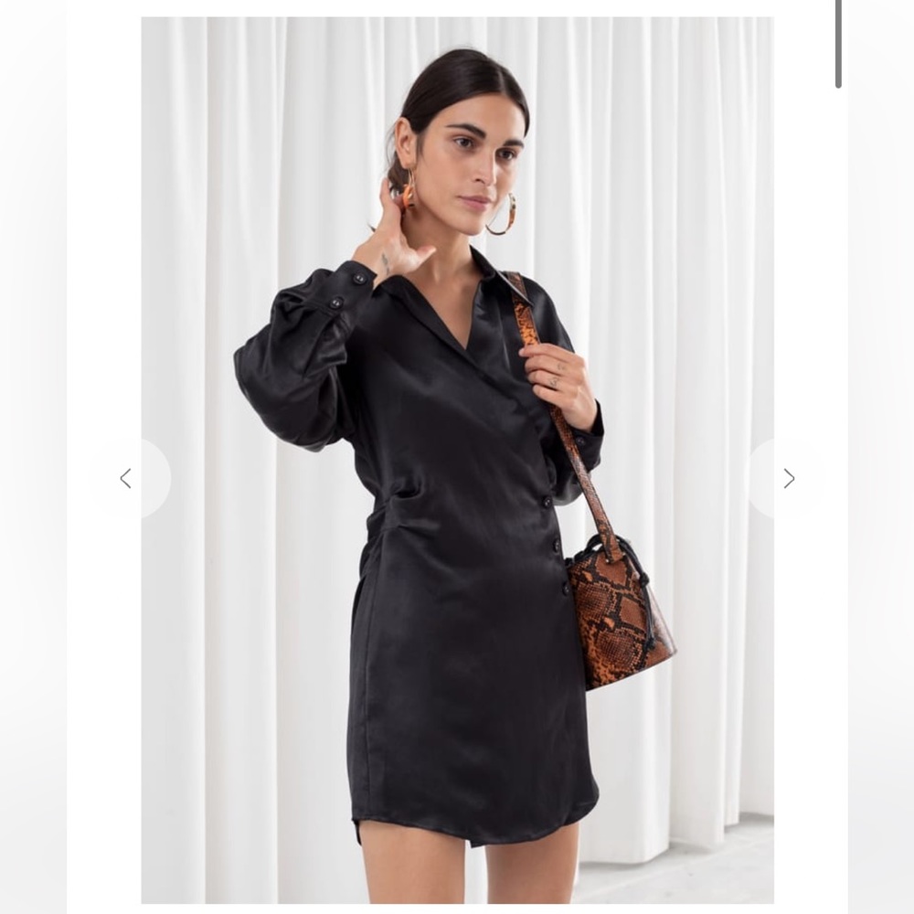 & Other Stories Asymmetric mini shirt dress